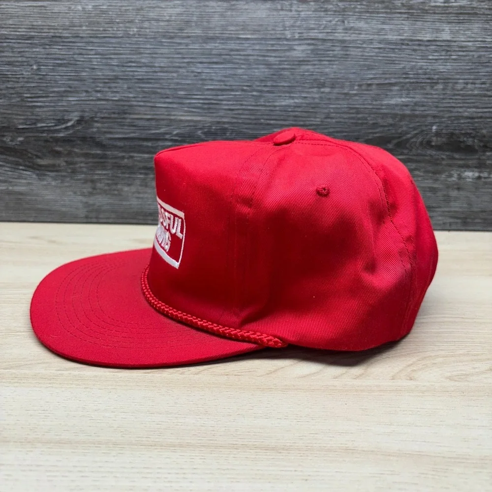 Vintage Successful Farming Hat Cap Snap Back Red Agriculture Farm Magazine Promo